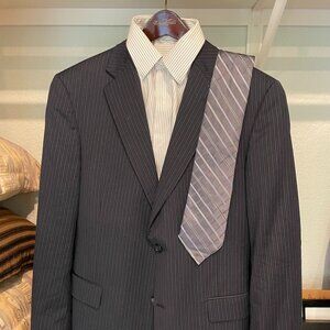 Claiborne Designer Men's Suit with grey stripes, excellent condition